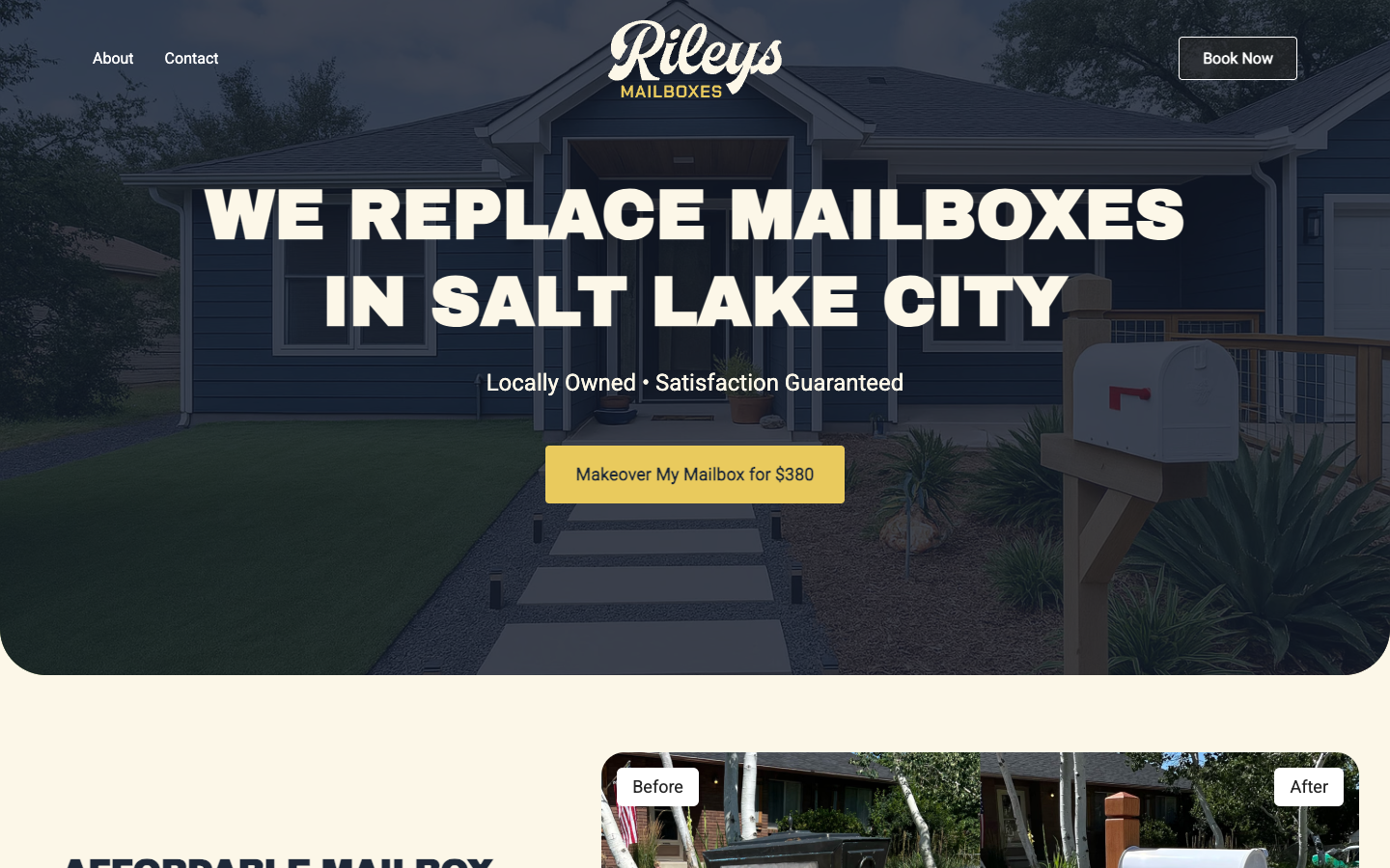 Riley's Mailboxes website