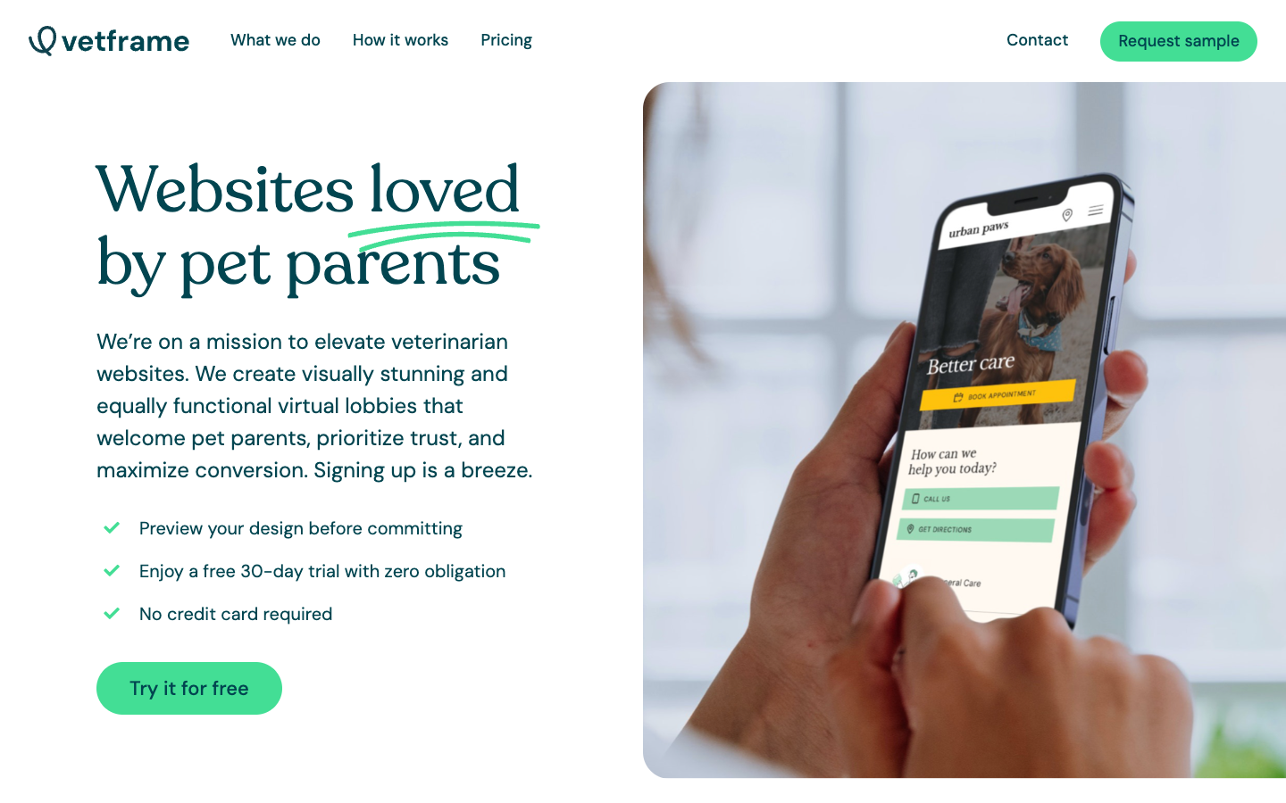 Vetframe website